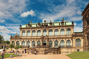 Dresden, Germany - August 4, 2017: Zwinger - late German Baroque, founded in the early 18th century. a complex of four magnificent palace buildings.