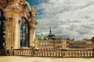 Obraz premium Dresden, Germany - August 4, 2017: Zwinger - late German Baroque, founded in the early 18th century. a complex of four magnificent palace buildings.