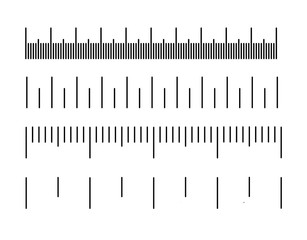 Measurement scale ruler or scale length measurement metric and inch diagrams. - obrazy, fototapety, plakaty