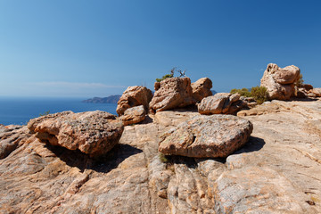 Formacje skalna w parku krajobrazowym Calanques di Piana na Korsyce