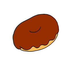A simple illustration of a donut covered in sweet cream