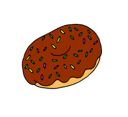 A simple illustration of a donut covered in sweet cream