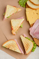 Top view on sandwich triangles