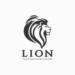 Lion head logo design template. Vector illustration