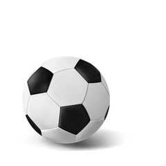 Fototapeta premium Isolated realistic soccer ball on white background. Vector illustration of the ball for European football. Classic design