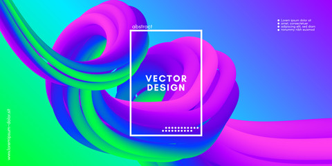 Fototapeta premium Modern 3d Background. Colorful Wave Abstract Liquid Shape.