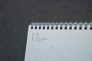 the letter November on the 2019 calendar