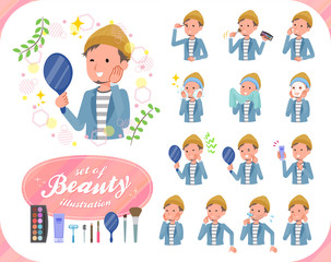 flat type Jacket Short pants men_beauty