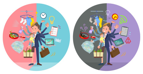 flat type Jacket Short pants men_mulch task switch