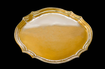 golden and silver shimmering tray