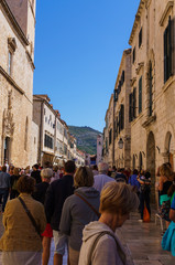Dubrovnik, Croatia. Tourists on the medieval streets of Dubrovnik. .September 2018