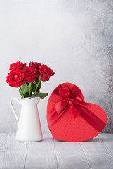 Valentine's day greeting card with roses