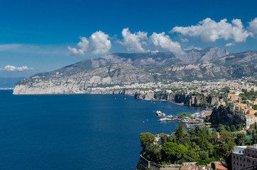 Fototapeta na wymiar Sorrento in the blue Mediterranean