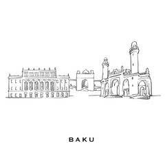 Baku Azerbaijan famous architecture