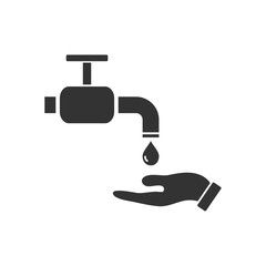 Wash your hands mandatory icon flat