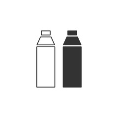 Plastic bottle icon flat