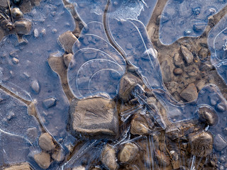  Frozen puddles, clear ice
