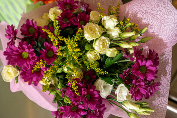 Flowers for World Women's Day. Congratulations on March 8.