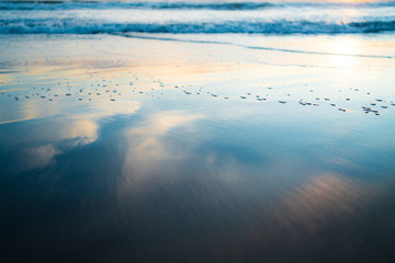 sand sunset reflection