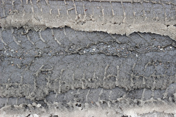 Snow footprint tracks shoe imprint dirty slushy street sidewalk texture surface
