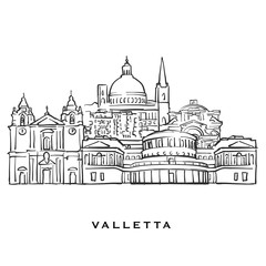 Valletta Malta famous architecture - obrazy, fototapety, plakaty