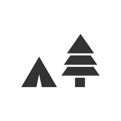 Fototapeta premium Tourist tent icon flat
