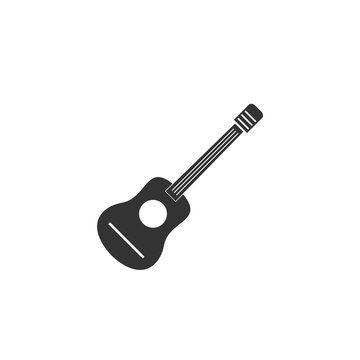 Acoustic guitar icon flat