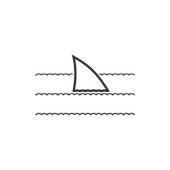 Shark fin icon flat