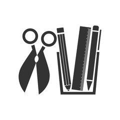 Office tools icon flat