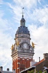 Fototapeta na wymiar Clock tower in Saint-Gilles municipality