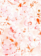 Cute Abstract Watercolor Floral Pattern Wallpaper Background
