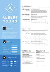 Clean Resume Templates - Blue