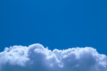Beautiful blue sky background with cloud border