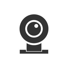 Web camera icon flat