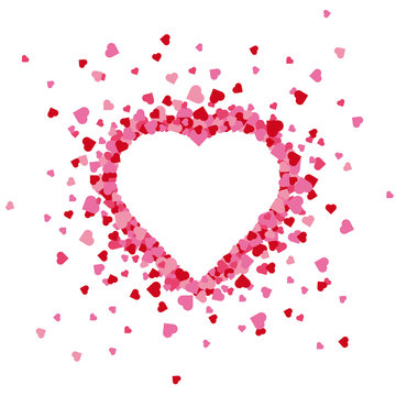 Exploding heart valentines day greeting card background