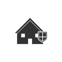 House insurance icon flat