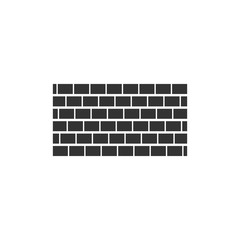 Brick wall icon flat