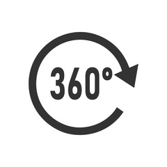 Angle 360 degrees icon flat