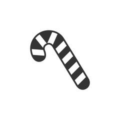 Christmas peppermint candy cane icon flat
