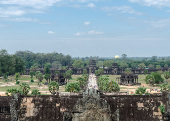 Angkor Wat looking down the entrance parade
