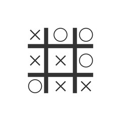 Tic tac toe game icon flat
