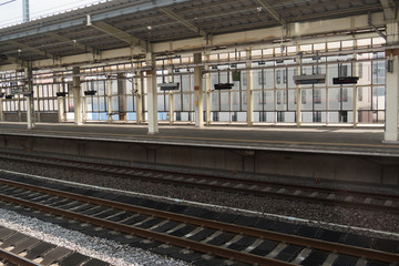 Train station and empty platform.