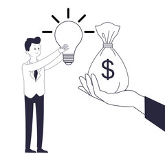 business saving money cartoon