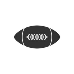 Rugby ball icon flat