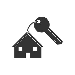 House key icon flat