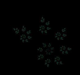 Ufo green fractal pattern background. Fantasy fractal texture. Digital art. 3D rendering. Computer generated image.