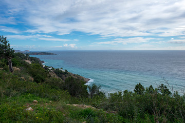Cove in San Antonio de Ibiza a cloudy day