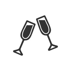 Champagne icon flat