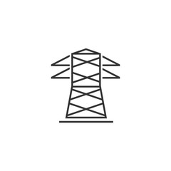 Power line icon flat