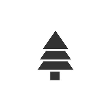 Fir tree icon flat